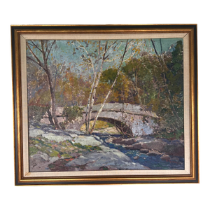 Anthony Thieme "Bridge in Autumn" Oil Painting