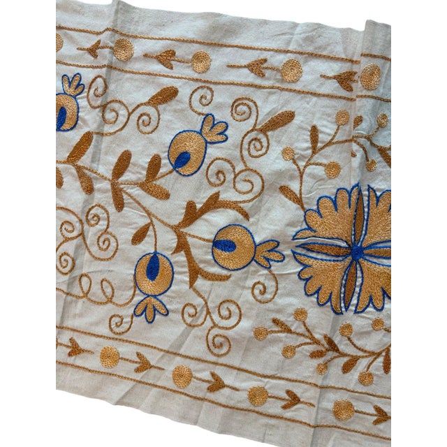 Floral Suzani Wall Hanging, Gold Medallion For Sale - Image 4 of 6