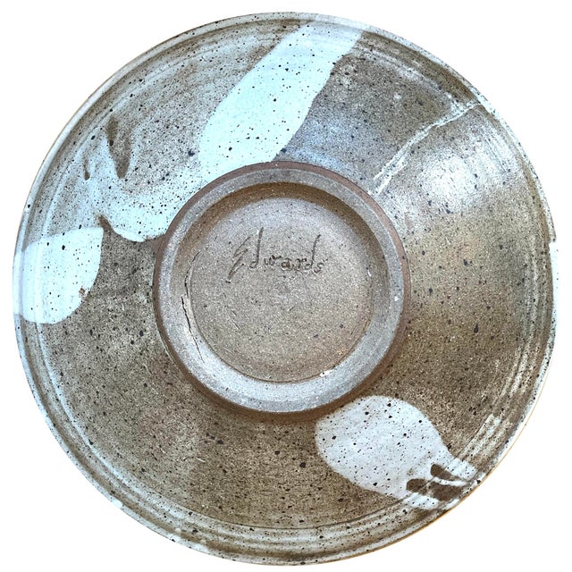 Green Trout Skeleton Abstract 21" Pottery Charger Circa 1980's by Ken Edwards - Montana For Sale - Image 8 of 10