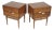 1960s Merton Gershun for American of Martinsville Mid Century X Inlay Walnut Nightstands Set of 2 For Sale