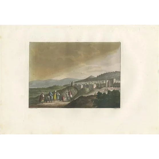 Early 19th Century Ferrario, Bethlehem with the Convent, 1831, Print on Paper For Sale - Image 5 of 5