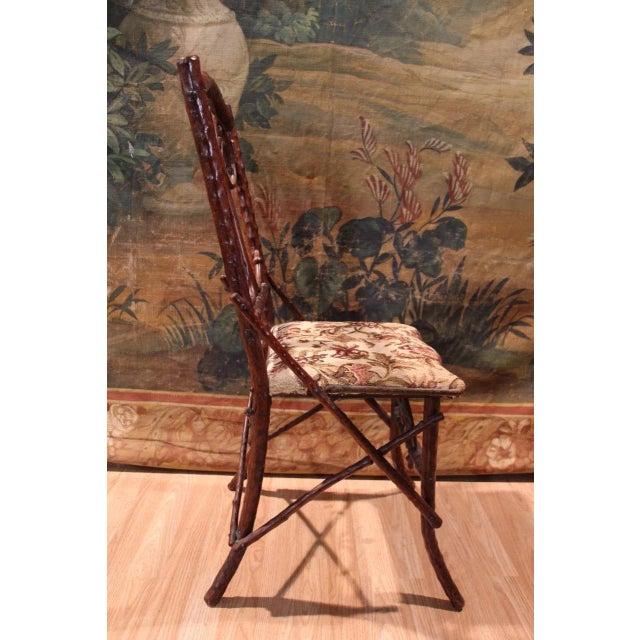 Wood Folk Art Chair in Black Forest Branches, 1890s For Sale - Image 7 of 8