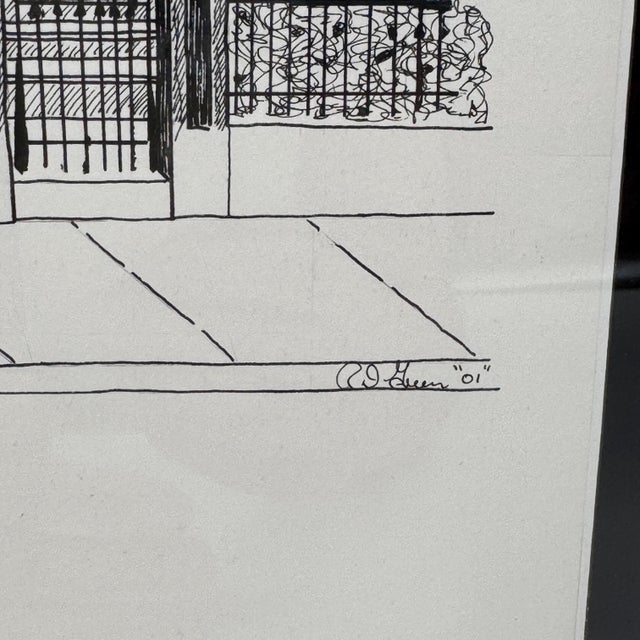Original pen and ink architectural drawing of The Artist House, the historic inn located at 534 Eaton Street, Key West,...