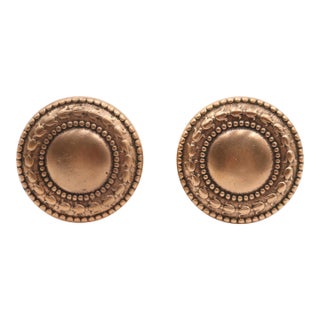 Pair of 1890s Brass Niles Chicago Passage Door Knobs For Sale