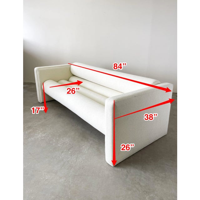Vintage Postmodern Boucle Bolster Sofa For Sale - Image 9 of 11