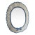 Vintage Painted Ruffled Oval Mirror With Bow For Sale