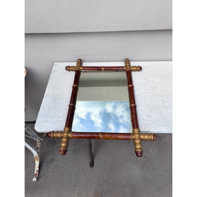French Faux Bamboo Mirror, circa 1900. Height / 22 inches W / 17 inches.