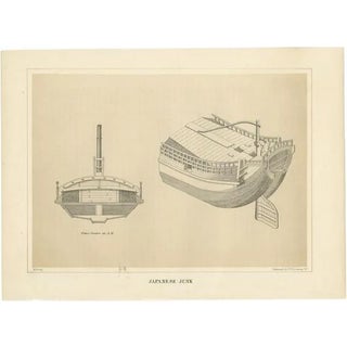 After W. Heine and E. Brown, Japanese Junk, 1856, Paper For Sale