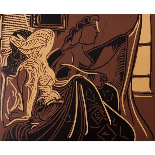 Pablo PICASSO (1881-1973) (after) Two women near the window Linocut on vellum Size of the sheet 32 x 37 cm Printer: Circle...