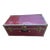 1970s Red Metal Steamer Trunk For Sale