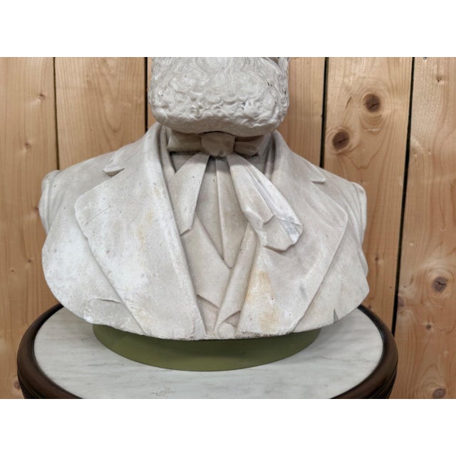 Male Portrait Bust, 19th Century, White Marble For Sale - Image 5 of 8