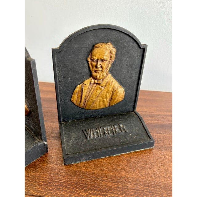 Figurative Mid 20th Century Cast Iron Literary Poet Bookends - A Pair For Sale - Image 3 of 5