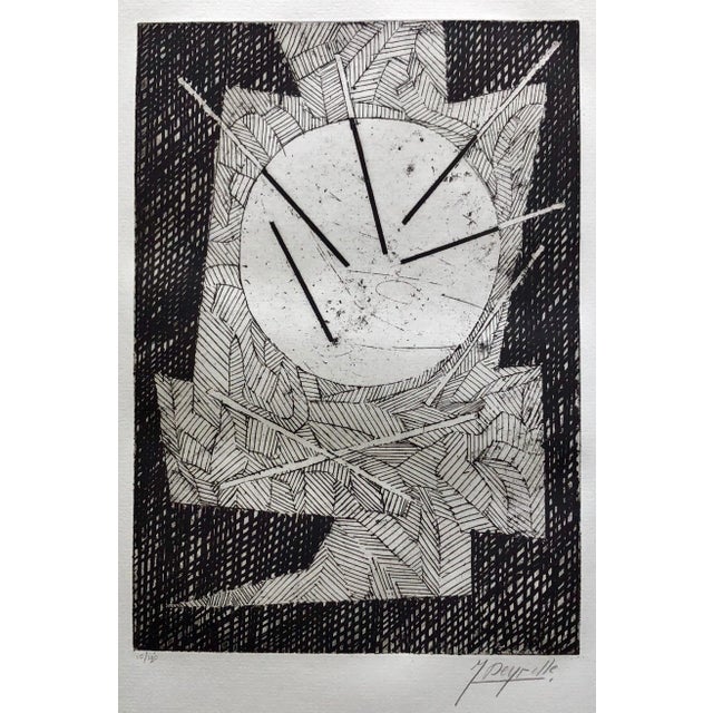 Jean Deyrolle, French Avant Garde Bold Abstract Geometric Aquatint Etching Op Art Kinetic, 1967 For Sale