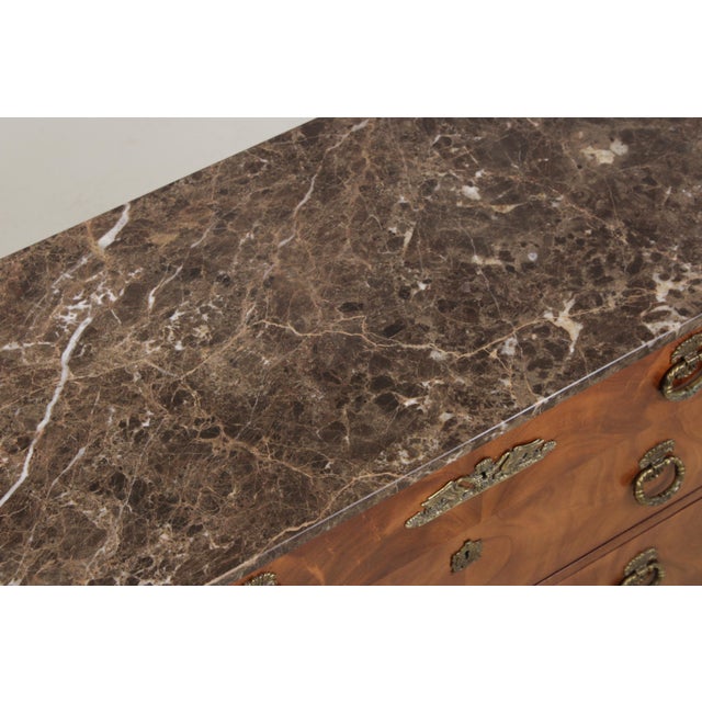 Brown Henredon Natchez French Empire Marble Top Chest For Sale - Image 8 of 18