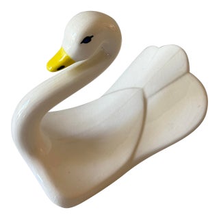 Vintage Ceramic Swan Towel Holder For Sale