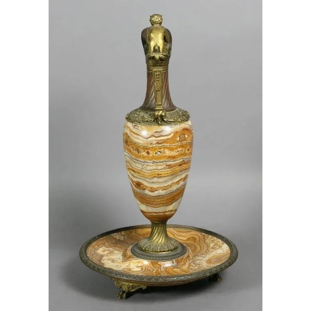 Bronze Italian Grand Tour Onyx and Bronze Ewer For Sale - Image 8 of 11
