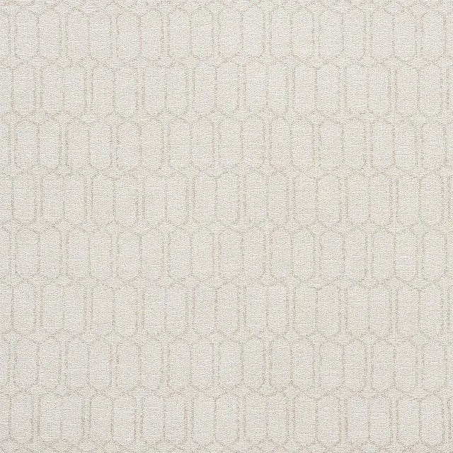 Sample - Schumacher Modern Trellis Indoor & Outdoor Fabric in Stone For Sale