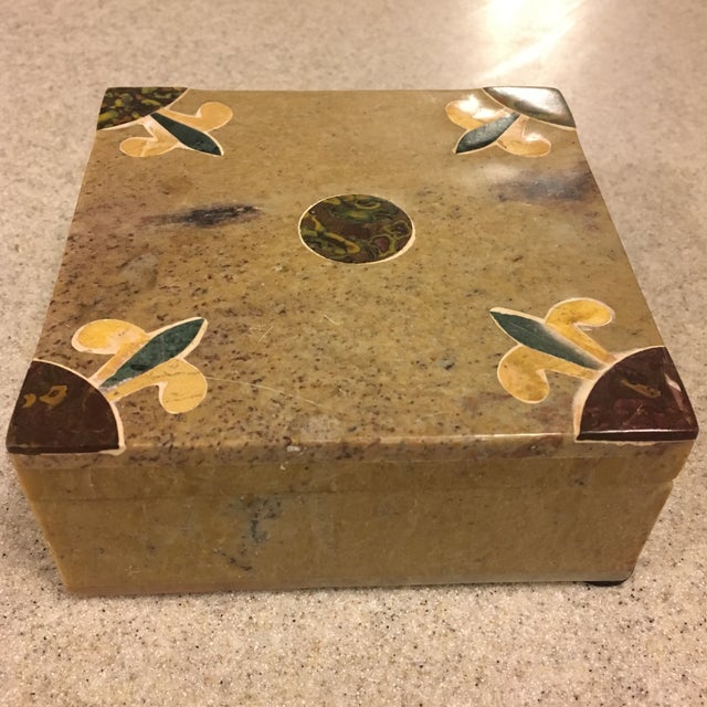 Soapstone Trinket Box With Inlay Chairish