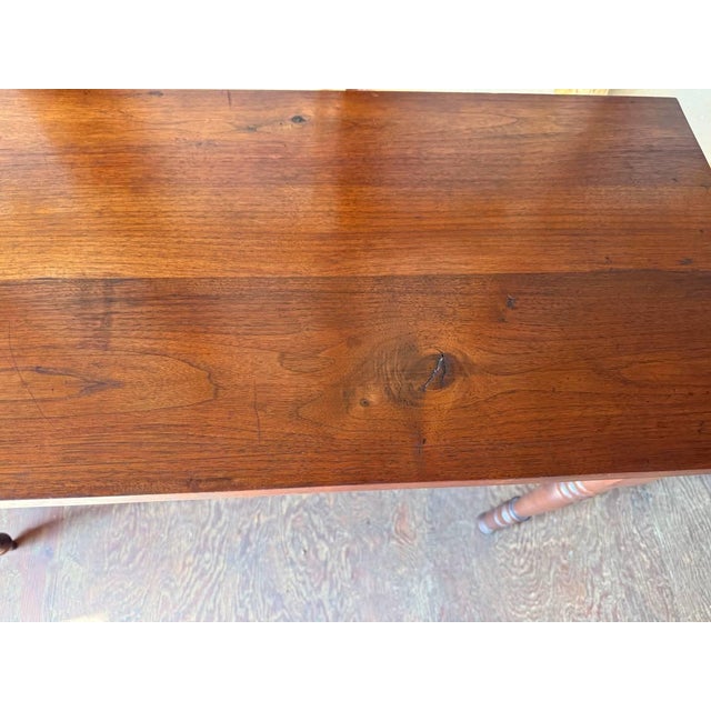 Mid 20th Century Vintage English French Country Style Narrow Top Console Table For Sale - Image 5 of 17