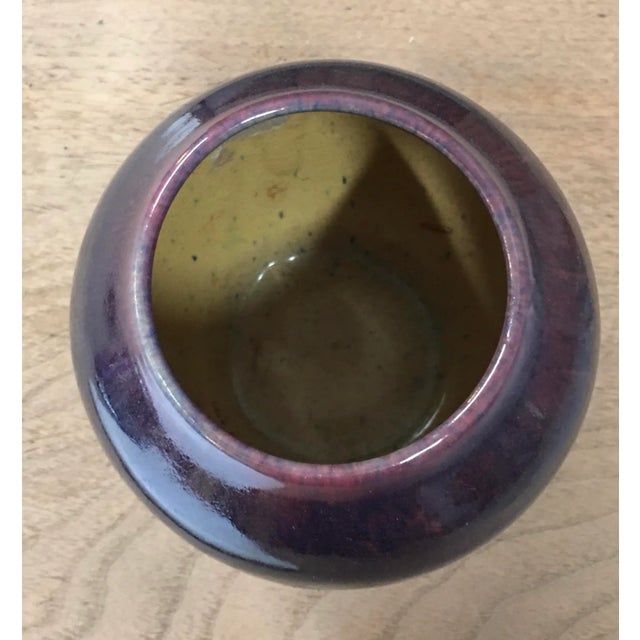 Contemporary Vintage Purple and Mauve Glazed Vase For Sale - Image 3 of 6