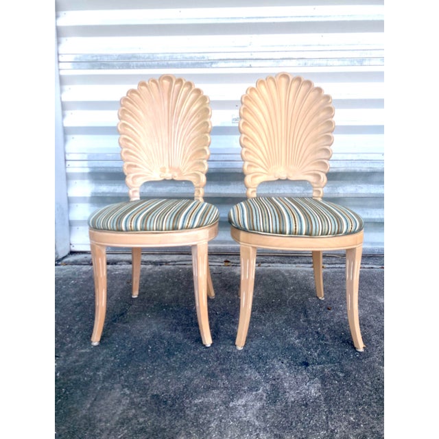 Ecru 1970s Venetian Grotto-Style Scalloped Shell-Back Dining Chairs For Sale - Image 8 of 12