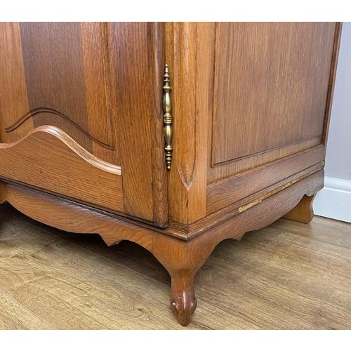 Wood Vintage French Louis XVI Style Wardrobe in Oak For Sale - Image 7 of 11