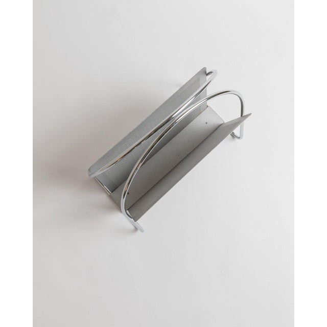 Space Age Chrome-Plated Metal Magazine Rack from Mascagni, Italy, 1970s For Sale - Image 4 of 11