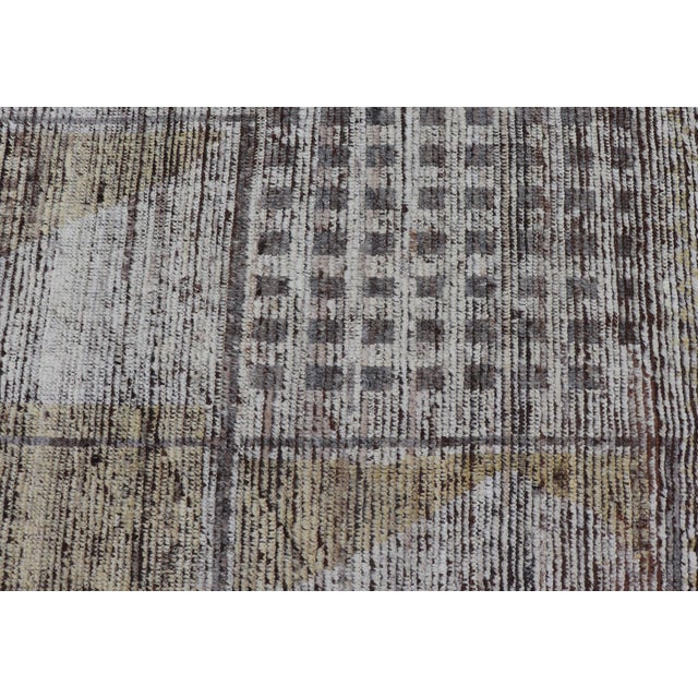 Cream, soft gold, and brown rug with modern casual design and natural wool, Keivan Woven Arts rug AFG-36095, country of...