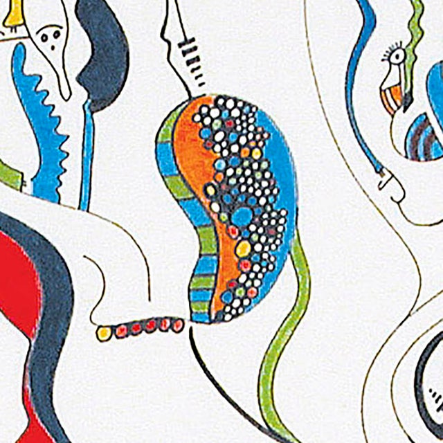 Carnival of the Fool – Abstract Linear Composition – Oil Markers on Unstretched Canvas – 36 X 60 In For Sale - Image 4 of 9