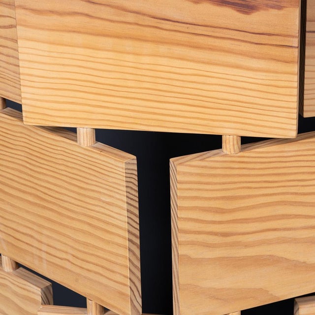 Wood Vintage Articulated Pine Screen, 1980 For Sale - Image 7 of 11