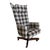 Newly Upholstered Plaid High Back Rolling Vintage Executive Desk Chair For Sale