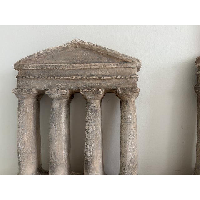 Mid 20th Century Pair of Vintage Neoclassical Temple Form Plaster Architectural Models For Sale - Image 5 of 11