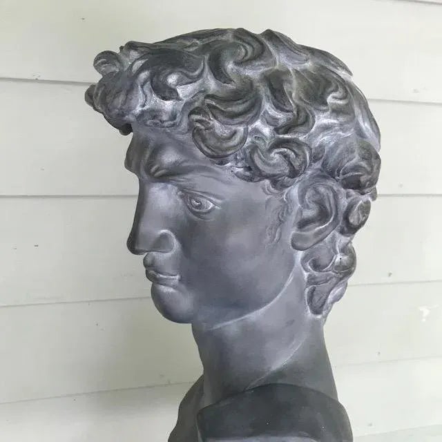 20th Century Plaster, Concrete & Resin Bust of David For Sale - Image 10 of 12