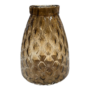 1960s Textured Amber Glass Vase