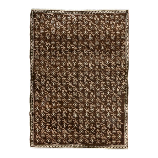Vintage Brown Turkish Kars Rug | Chairish