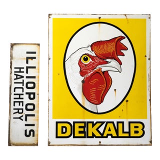 Porcelain Enamel DeKalb Poultry Research Farm Sign For Sale