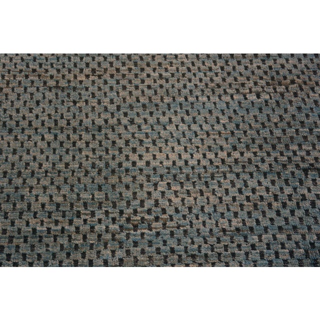 Nazmiyal Collection Blue Grey Allover Brown Modern Wool Rug For Sale - Image 4 of 7