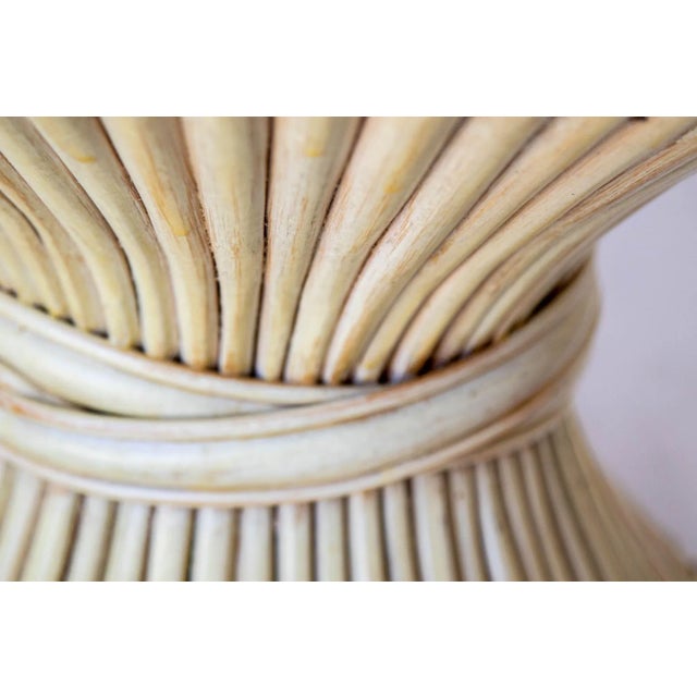 Pair 1970s Sheaf of Wheat Rattan Side Tables, McGuire For Sale - Image 9 of 11