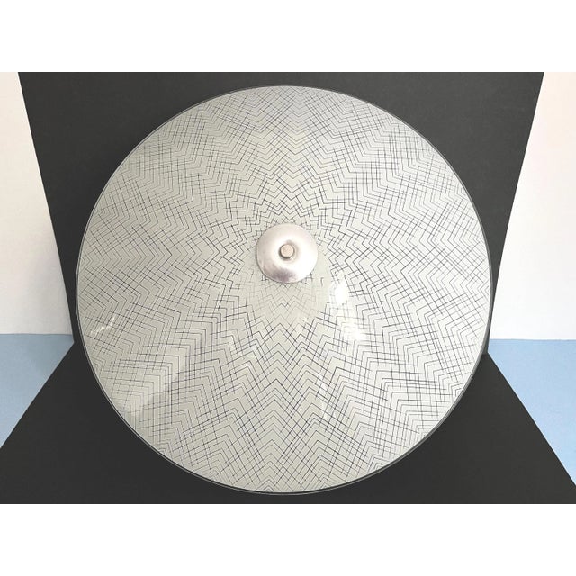 Mid 20th Century 1970s Mid-Century Modern Chevrons Frosted Glass Ceiling Light For Sale - Image 5 of 18