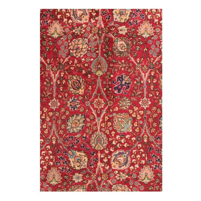 Persian Vintage Persian Tabriz Rug 7'11'' X 11'3'' For Sale - Image 3 of 3