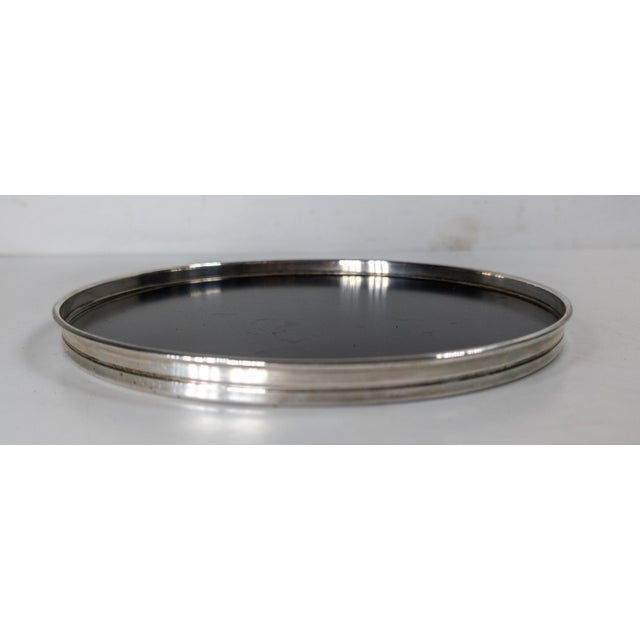 Mid-Century Modern Mid-Century Modern Black Lacquer and Sterling Silver Coaster Tray by Gorham For Sale - Image 3 of 8
