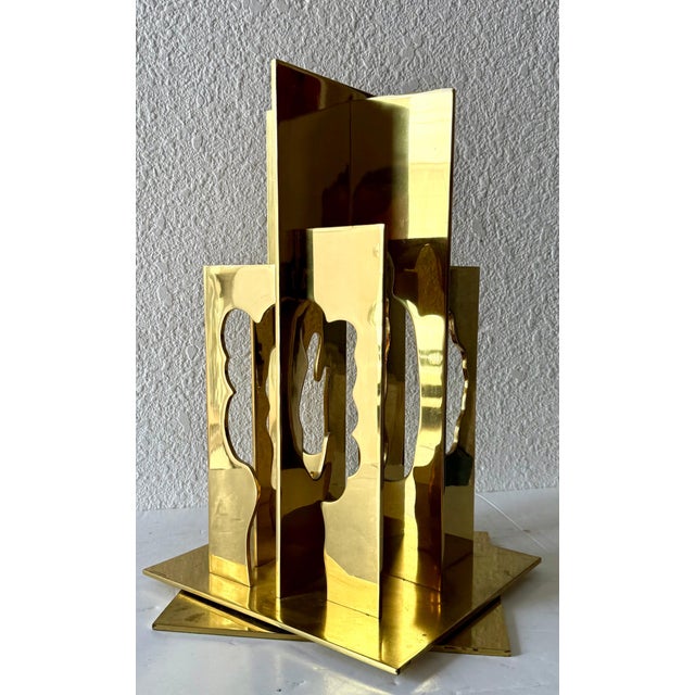 Menashe Kadishman, Israeli Pop Art Abstract Cutout Trees Kinetic Gilt Sculpture Menashe Kadishman, c.1970's For Sale - Image 10 of 18