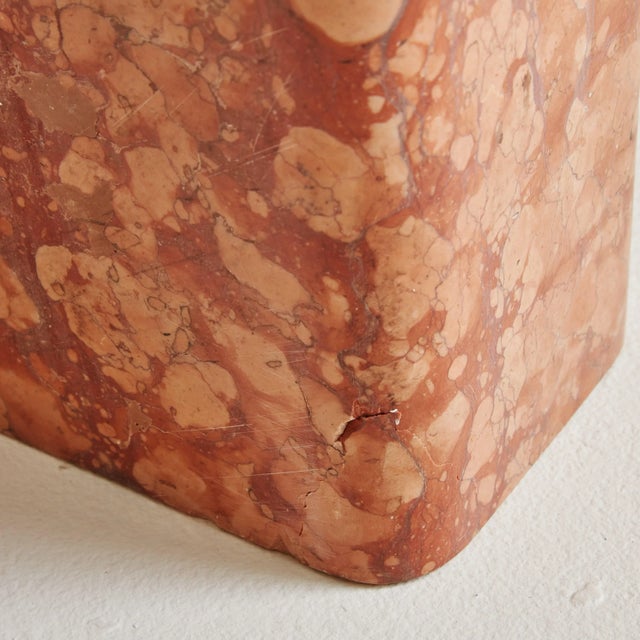 Breccia Pernice Marble Console Table with Glass Top, Italy 1970s For Sale - Image 9 of 11