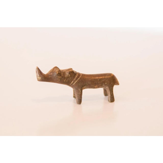 1970s Vintage African Mini Copper Rhino For Sale - Image 5 of 7