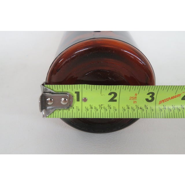 Amber Amber Glass Apothecary Bottle 500 Mils Embossed Pharmacy Medicinal Vessel 4492b For Sale - Image 8 of 10