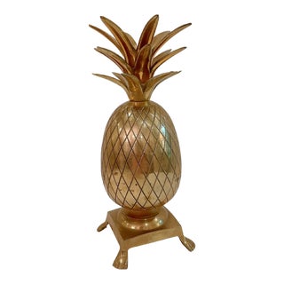 Brass Pineapple Candle Holder Vintage For Sale