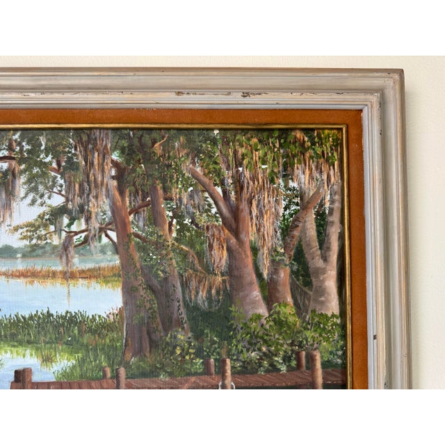 Green Jaon Swanson Florida Highwaymen - Style Tropical Landscape Acrylic on Canvas Painting, Framed For Sale - Image 8 of 12