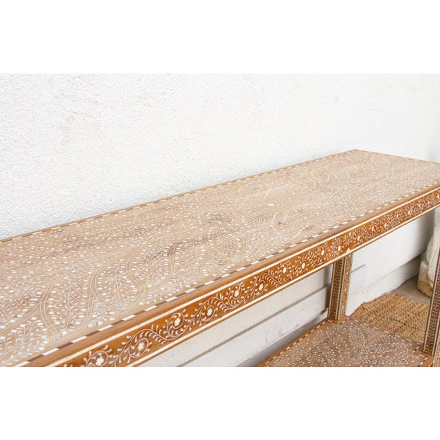 Extraordinary Leaf & Flower Inlay Console Table For Sale - Image 9 of 15