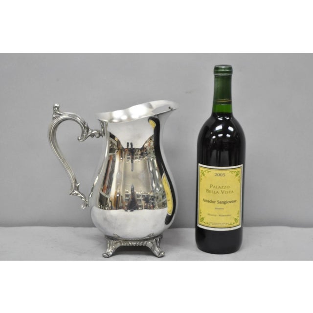 Vintage Wm Rogers Victorian Silver Plated Bulbous Footed Ice Lip Water Pitcher For Sale - Image 13 of 13