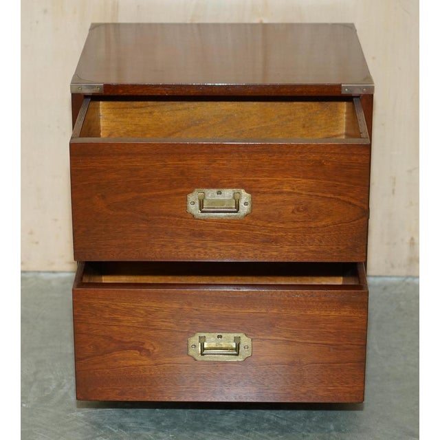 Kennedy Military Campaign Side Table with Drawers from Harrods, 1960s For Sale - Image 17 of 18